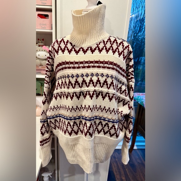 Rag & Bone Willow Fair Isle Wool Turtleneck Sweater M - Picture 2 of 12